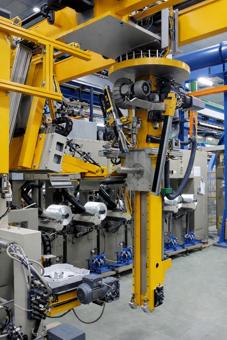 Rewinding process support within an automated industrial line